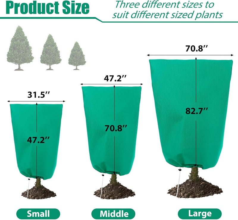 ANGAR 2 Pack Plant Covers Freeze Protection for Winter, 2.2oz/yd² Frost Blankets Cloths With Zipper/Drawstring (84" X 72"), Large Plant Frost Protection Covers Outdoor, for Shrub Bush Fruit Tree Potte - Image 2